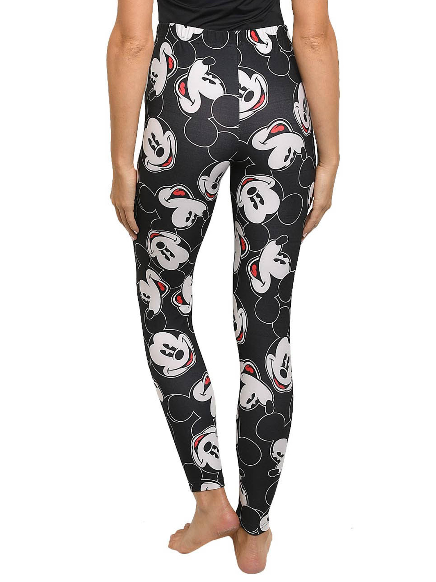 Disney Juniors Disney Mickey Mouse Faces Leggings All-Over Print Stretch (Size Small)