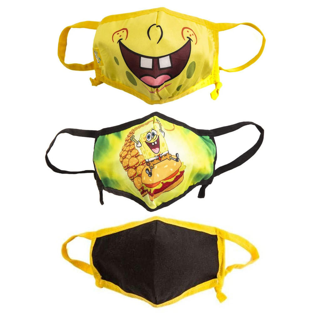 Nickelodeon Kids Spongebob Squarepants Reusable Face Masks 3 Pack ...