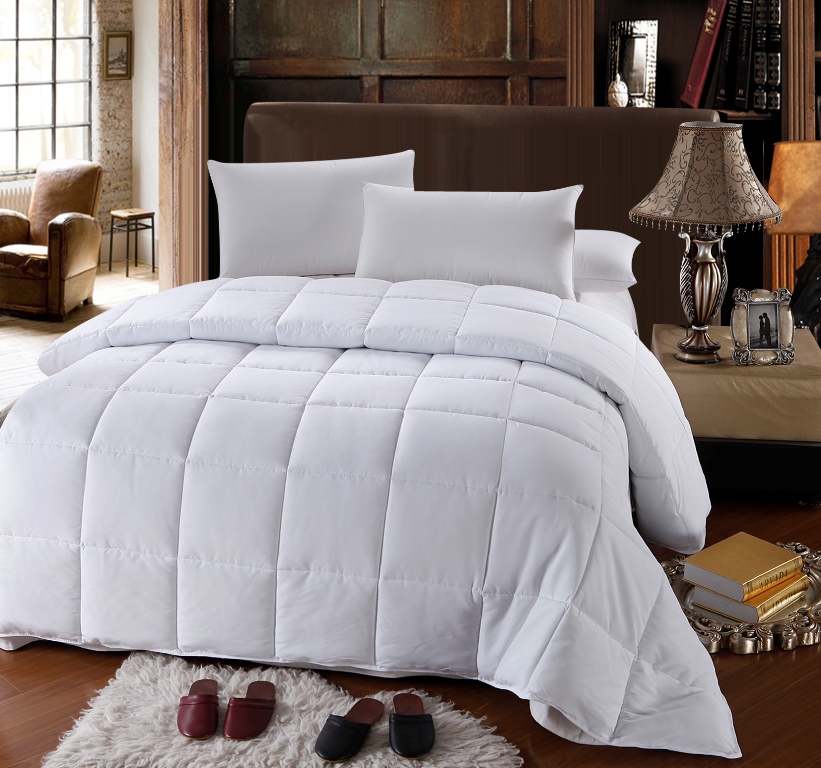 GoLinens Luxury Twin / Twin XL Premium Extra Long Staple Combed Cotton Solid 3 Pieces Down Alternative Comforter set - Ivory