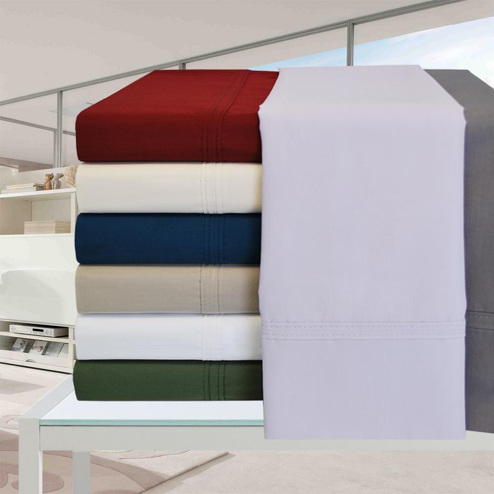GoLinens Luxury 300 Thread Count Solid Sheet Sets made with 100% Percale Cotton [Fitted Sheet + Flat Sheet + Pillowcases]
