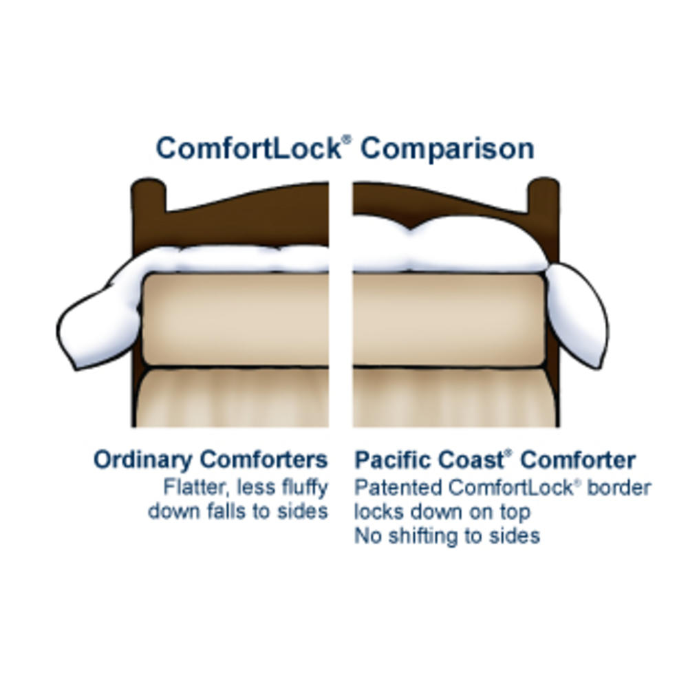 GoLinens Pacific Coast Light Warmth All-Season Luxury Design Down Comforter - 300 Thread Count Cotton [10 Years Warranty]