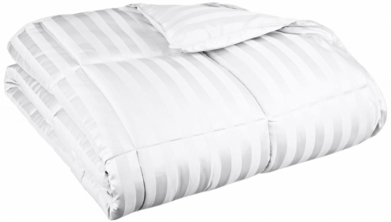 Grand Down All Season Wide Stripes Down Alternative Comforter  Full/Queen-White