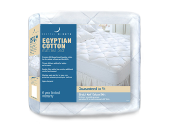 GoLinens Pacific Coast Restful Nights Egyptian Cotton Mattress Pad (5 yrs US Manufacturer's Warranty)