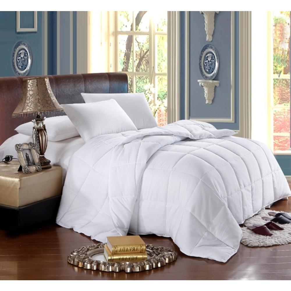 GoLinens Luxury Overfilled WINTER Down Alternative Comforter 80-90 Oz - White