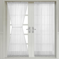 GoLinens Luxury Abri White Crushed Sheer Door Curtain Panel