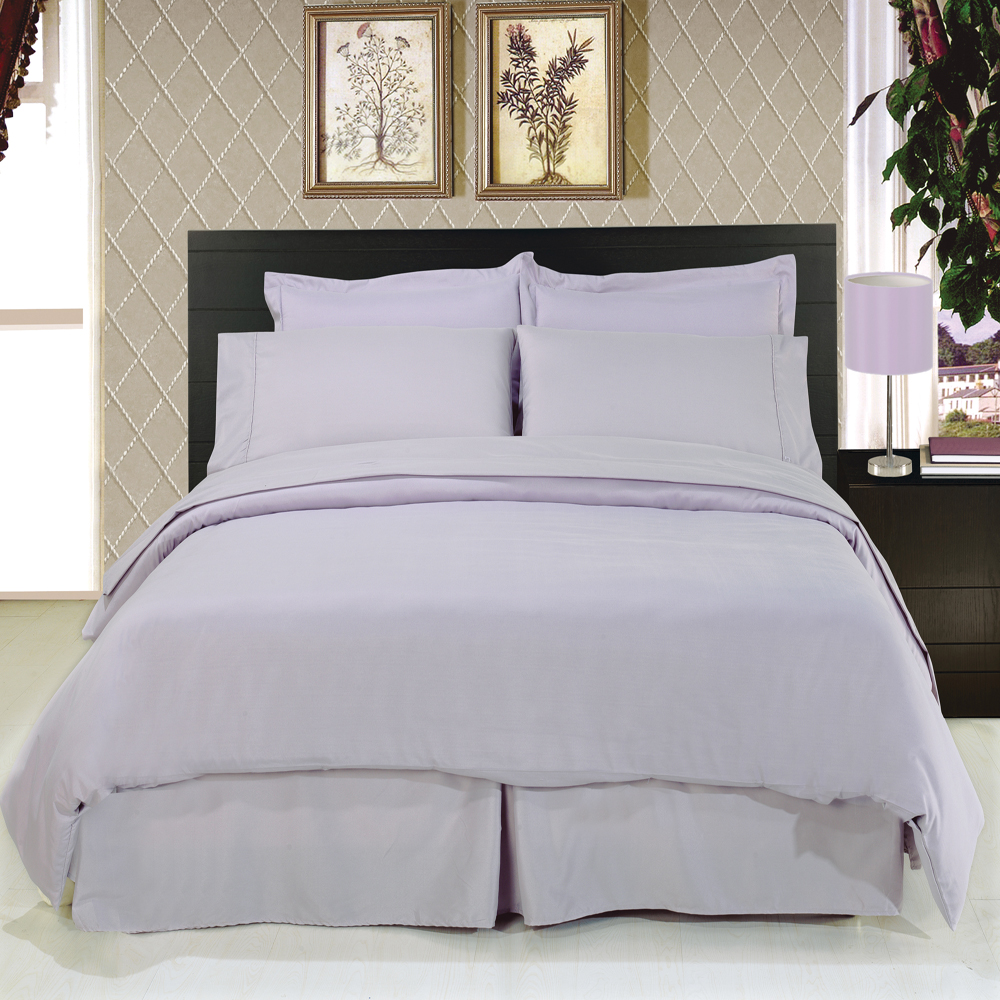 GoLinens Luxury Solid Lilac Down Alternative Bed in a Bag Set (Comforter, Fitted and Flat Sheet,Duvet Cove,2 pillowcases and 2 shams)