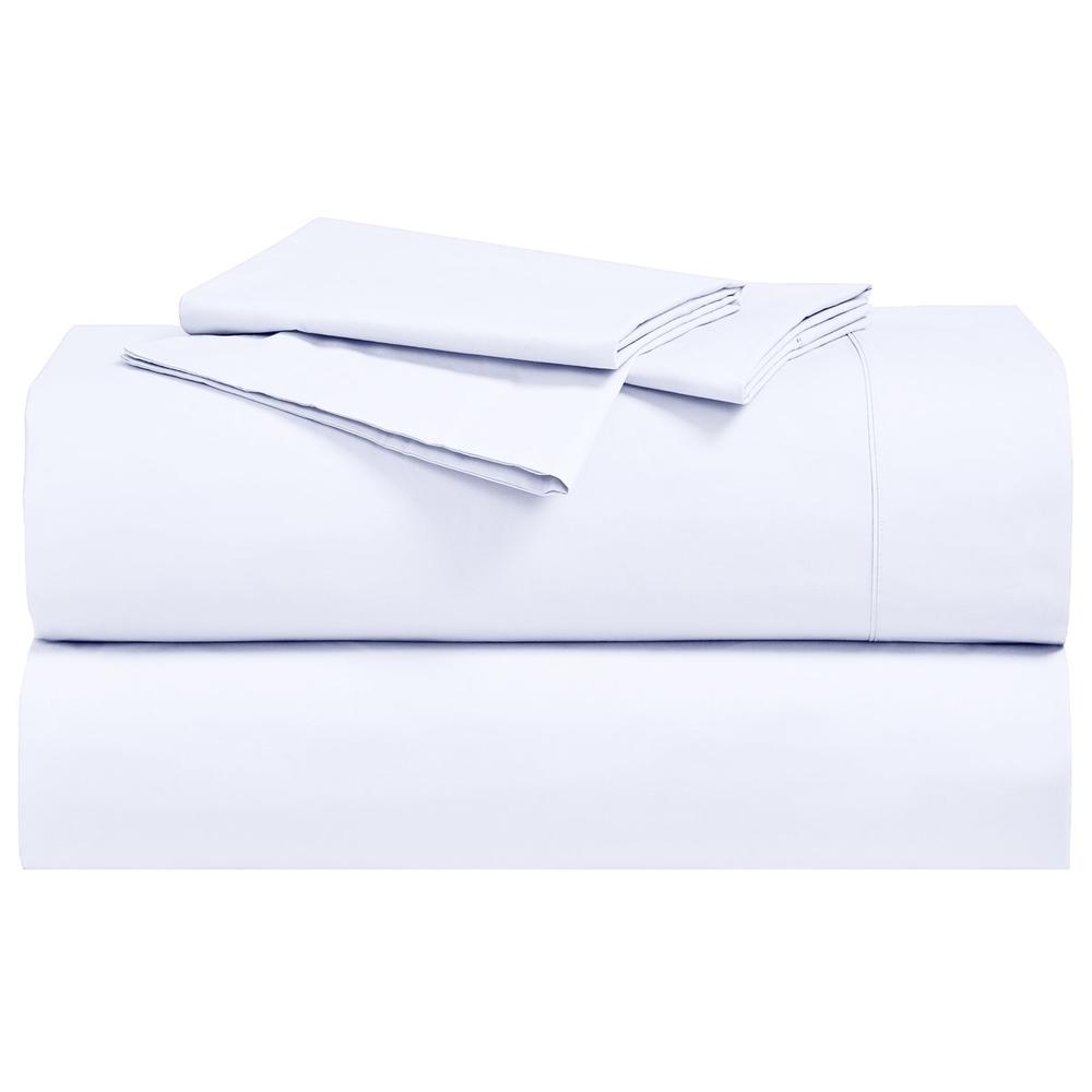 GoLinens Luxury Crispy Soft 22 inch Super Deep Pocket 100% Premium Extra Long Staple Combed cotton Percale Sheet Set - King - White