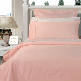 GoLinens Luxury Twin / Twin XL Premium Extra Long Staple Combed Cotton Solid 3 Pieces Down Alternative Comforter set - Blush