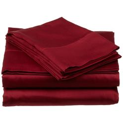 GoLinens Luxury 300 Thread Count 100%  Premium Extra Long Staple Giza Combed Cotton Duvet Cover Set - Solid - Full/Queen - Burgundy