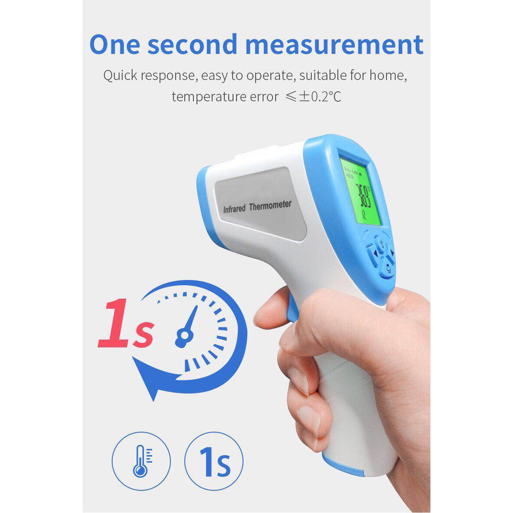 Indigi Non-Contact IR Thermometer by IndigiÂ® Quick Results (Color Coded for Fever)
