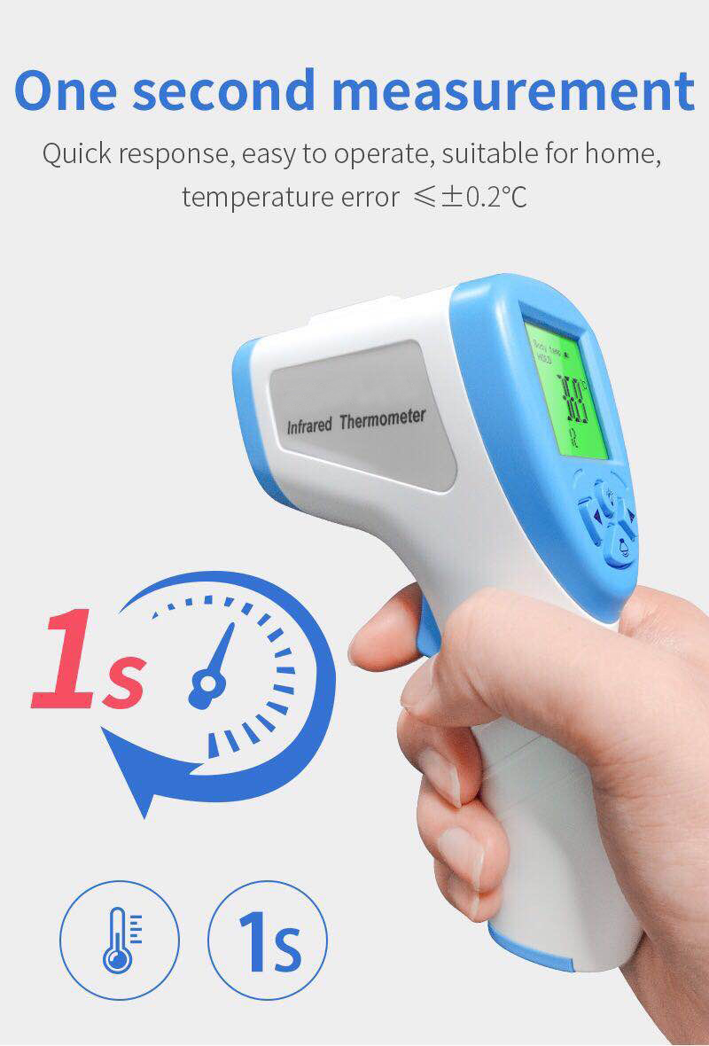Indigi Non Invasive Digital IR Thermometer Gun for Adults, Children, Babies - Instant Readout - Single Button measurement