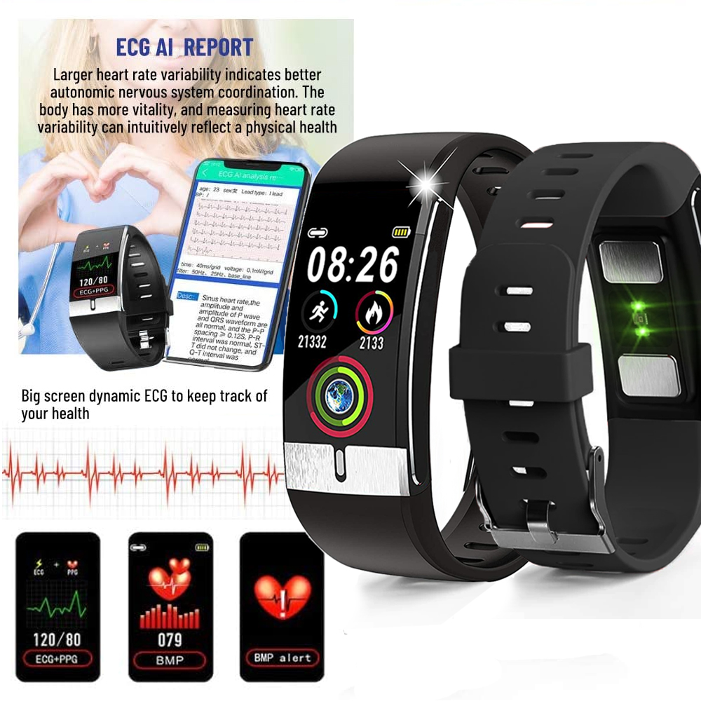 Indigi 1.08-inch Fitness Band Health SmartWatch (ECG, Heart Rate, Blood Pressure/Oxygen (SPO2) IP68 & 5-Day Standby