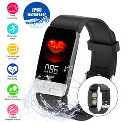 Indigi TS1 Fitness Tracker by (Heart Rate / Blood Pressure / Body Temp + Pedometer + SMS/Call Alerts (IP67 Waterproof)