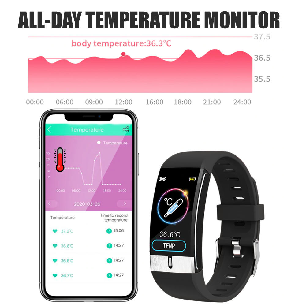 Indigi Fitness Bracelet and Health Tracker - LED Display - Bluetooth Sync - BPM Sensor + Blood Pressure & Pedometer