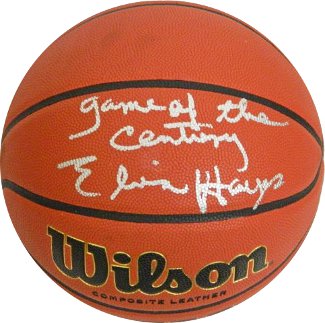 Athlon Sports Elvin Hayes signed Wilson NCAA Indoor/Outdoor Basketball Game of the Century