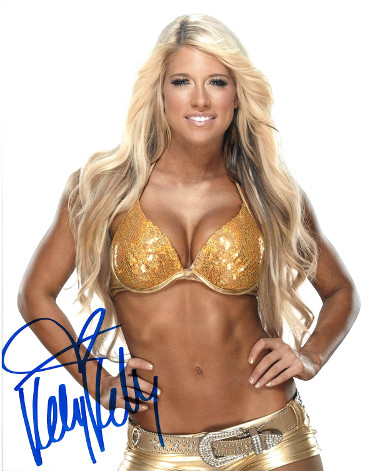 Athlon Sports Kelly Kelly signed WWE ECW Diva 8x10 Photo (Barbie Blank)