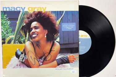 Athlon Sports Macy Gray signed 2001 Sexual Revolution  Album Cover/LP/Vinyl/Record-JSA #RR76711- minor wear