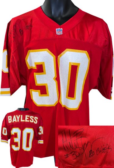 Athlon Sports Martin Bayless signed Official Wilson NFL Authentic Onfield Kansas City Chiefs Jersey- Beckett Review- #30- Size 46