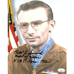 Athlon Sports Robert Simanek signed Korean War Vintage 8x10 Photo- JSA #AC92767- Medal of Honor/USMC Korea 1952