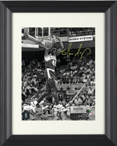 Athlon Sports Shawn Kemp signed Seattle SuperSonics NBA B&W 8X10 Photo Custom Framing- JSA (1990 All-Star Game Gatorade Slam Dunk Contest)