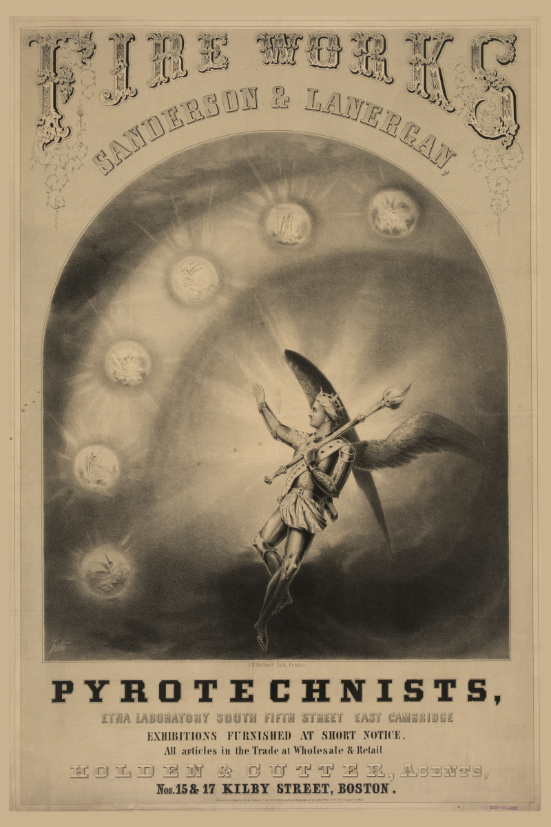 Photo Print 24x36: Fireworks Sanderson & Lanergan, Pyrotechnists, 1851 by ClassicPix.com