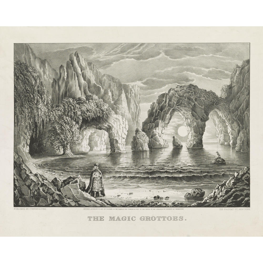Silver Wood Framed Print 11x14: The Magic Grottoes  1870 by ClassicPix.com