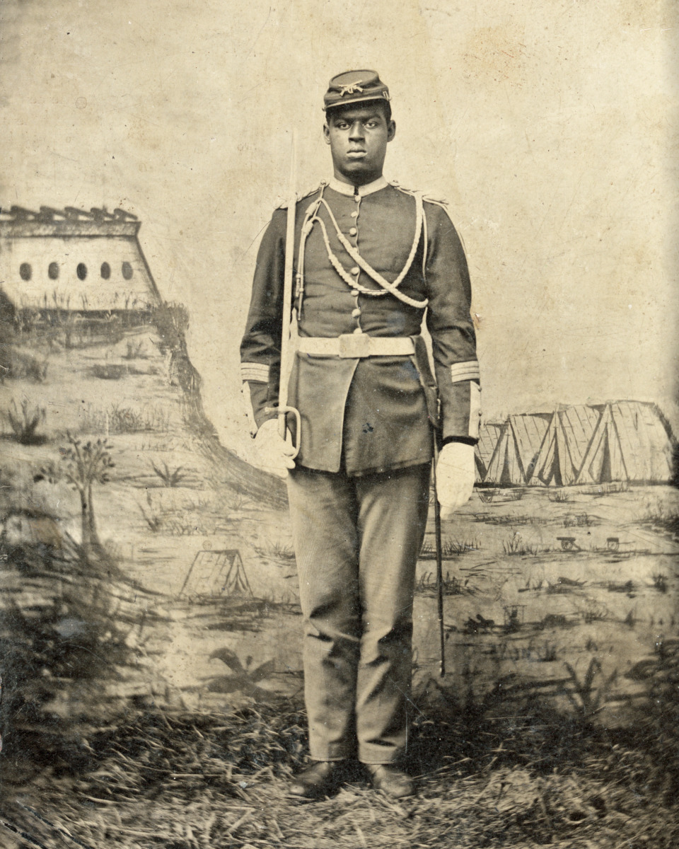 Photo Print 12x15: Black Soldier  Indian War Period  Infantry  circa 1866-1890 by ClassicPix.com
