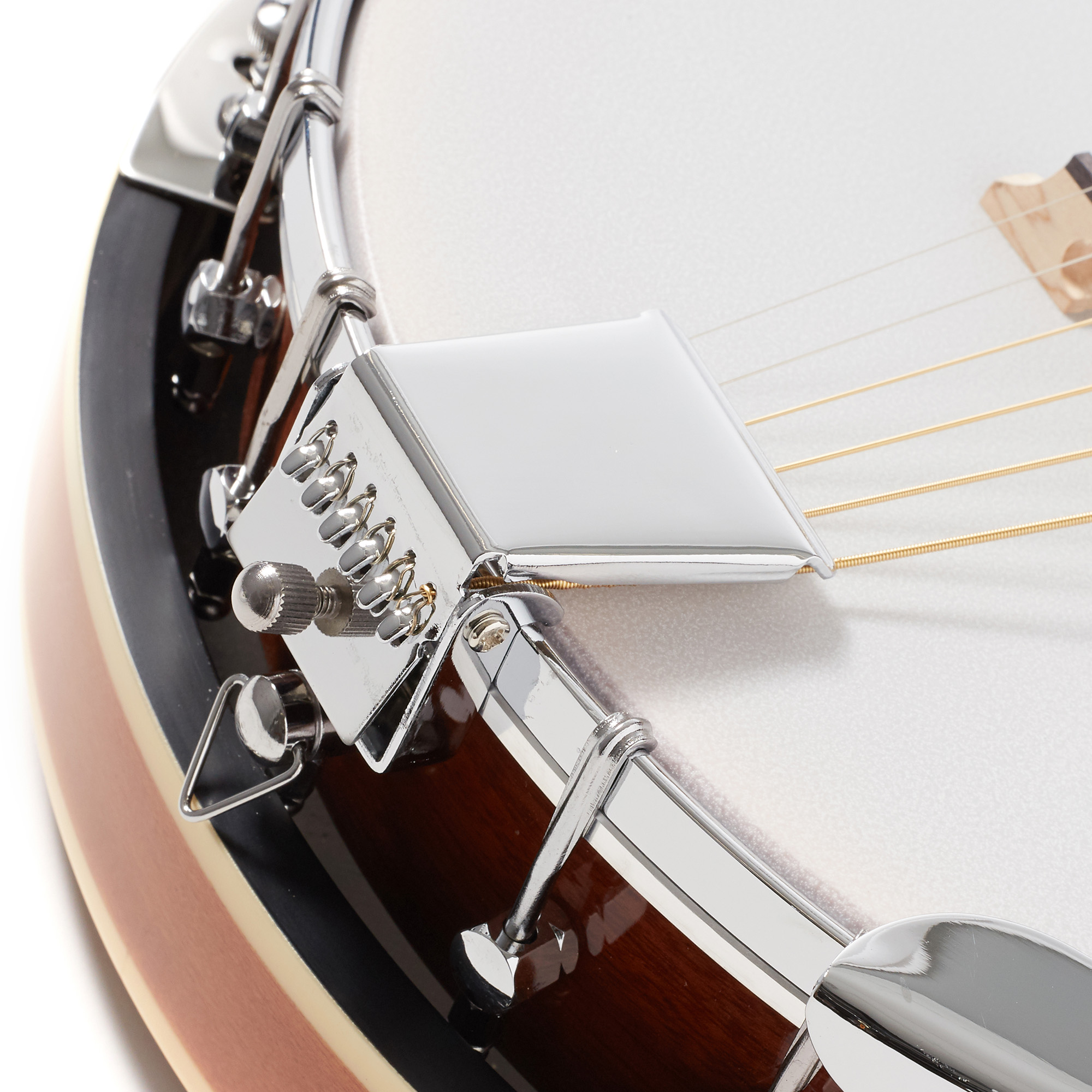 Jameson Guitars 6-String Left Handed Banjo Guitar with Closed Back Resonator and 24 Brackets