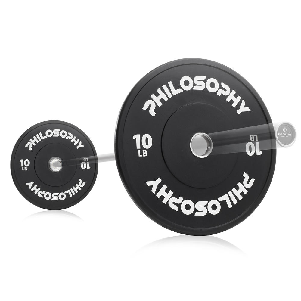 Philosophy Gym Set of 2 Olympic 2-Inch Rubber Bumper Plates (10 LB each) Black