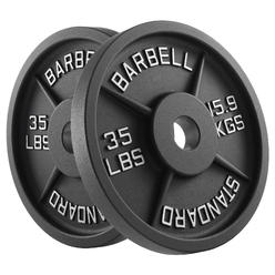 Philosophy Gym Set of 2 Standard Cast Iron Olympic 2-inch Weight Plates (35 LB each)