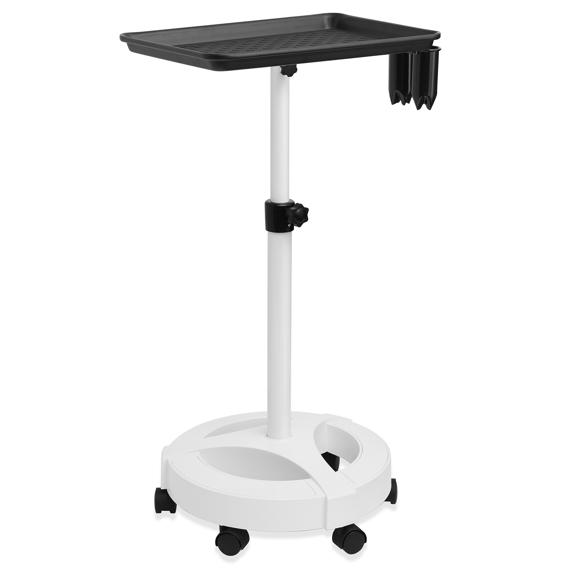 Saloniture Salon Tattoo Aluminum Trolley Instrument Tray with Mat and Tool Caddy