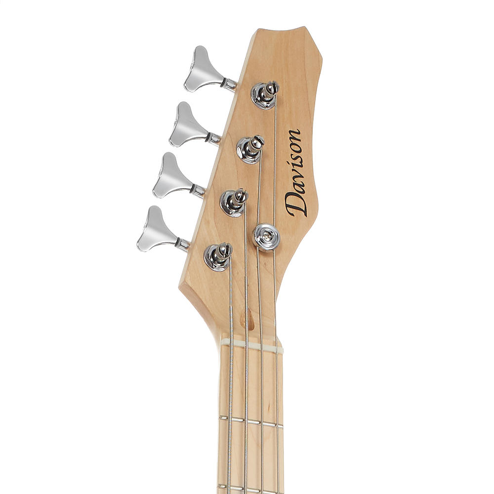 Davison Guitars Full Size Electric Bass Guitar w/ 15-Watt Amp, Blue - Right Handed Beginner Kit