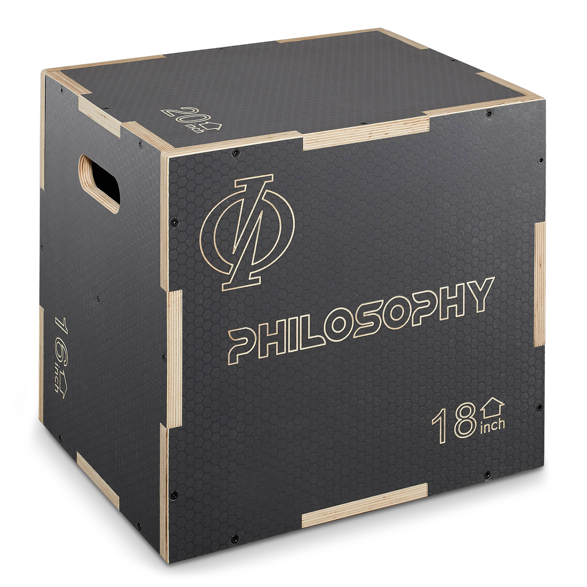 Philosophy Gym 3 in 1 Non-Slip Plyo Box, 20" x 18" x 16", Gray, Jump Box for Training