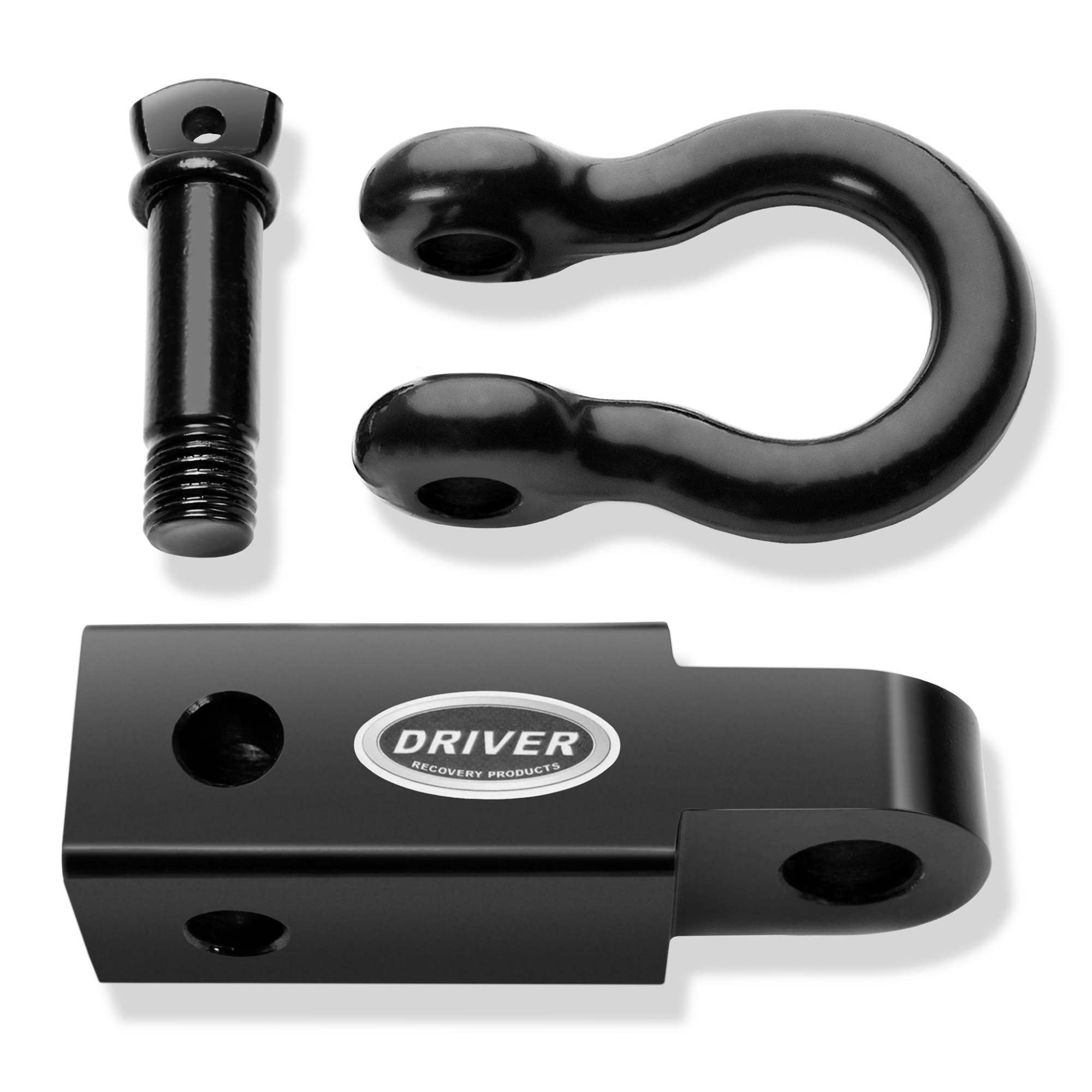 Driver Recovery Products 2" Trailer Hitch Receiver with 5/8" Hitch Pin and 3/4" D Ring Bow Shackle