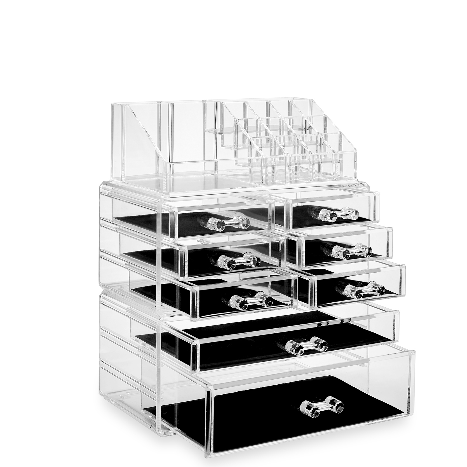Casafield 3pc Acrylic Cosmetic Makeup Organizer Jewelry Drawer