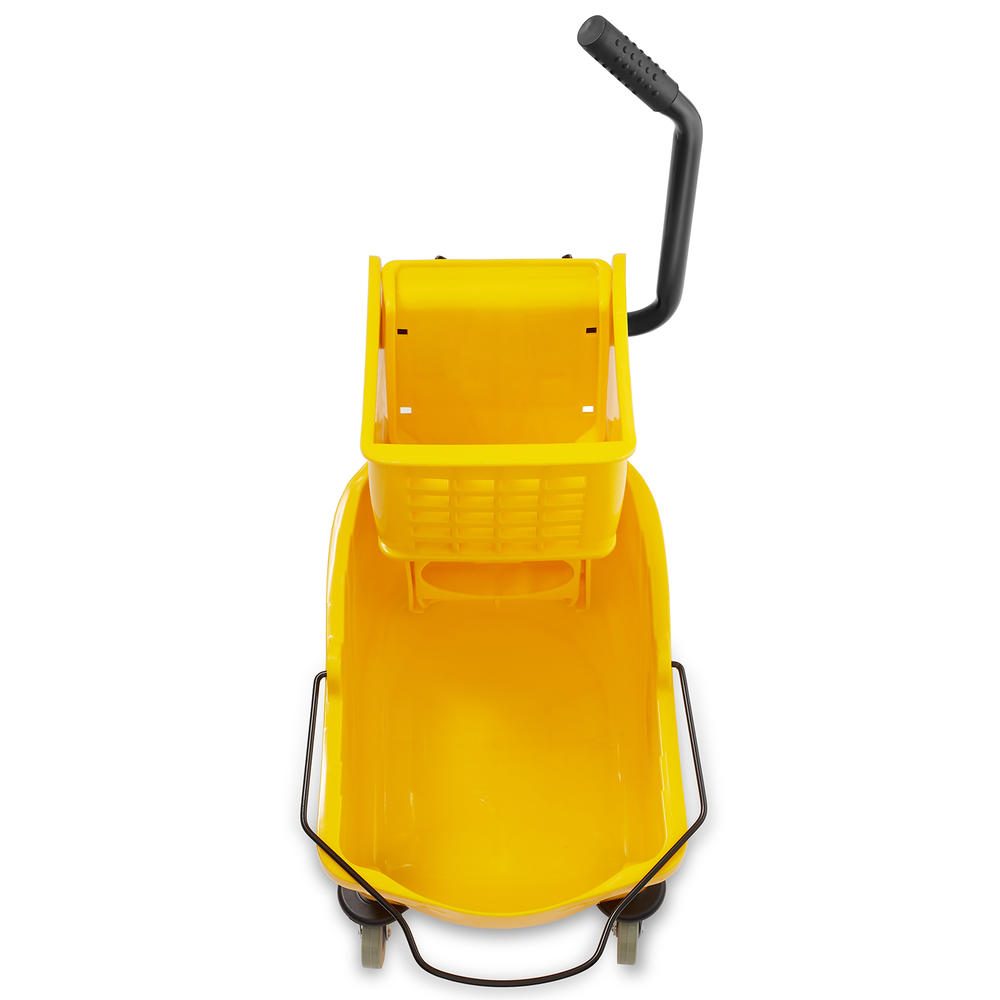 Dryser 26 Quart Commercial Mop Bucket with Side Press Wringer, Yellow