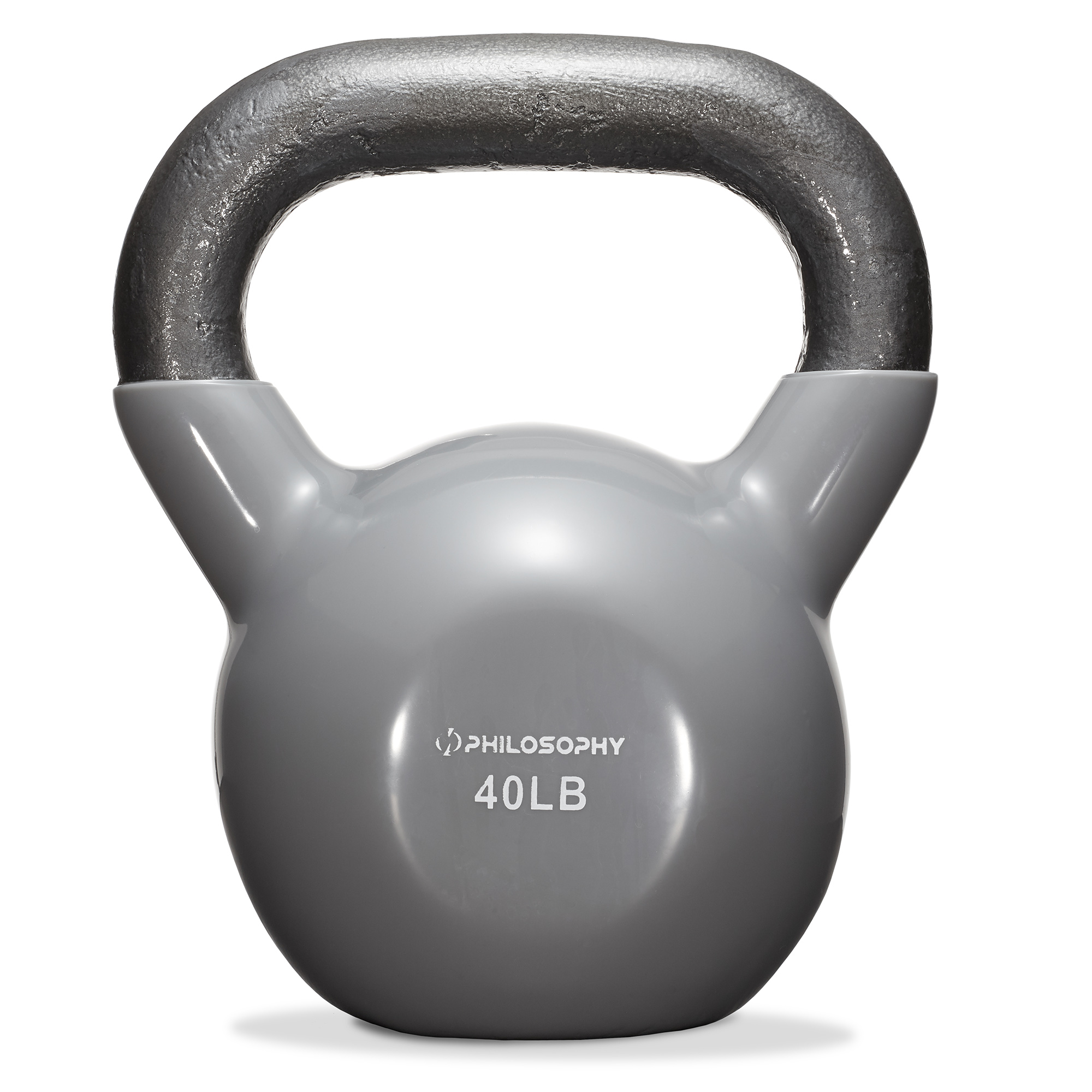Philosophy Gym 40 lb Vinyl Coated Cast Iron Kettlebell, 40 Pound Weight
