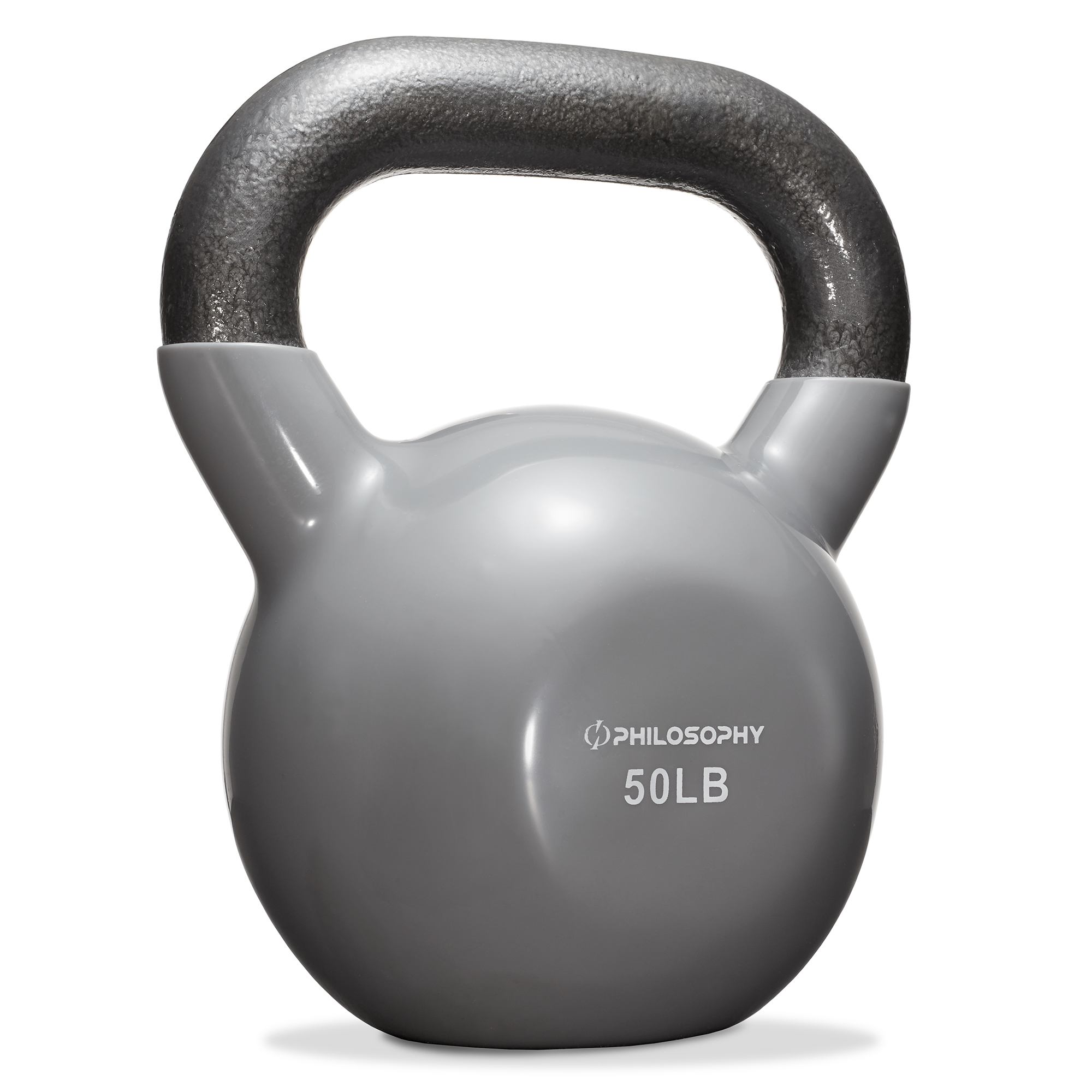Philosophy Gym 50 lb Vinyl Coated Cast Iron Kettlebell, 50 Pound Weight