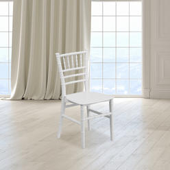 Emma and Oliver 10 Pack Child’s All Occasion White Resin Chiavari Chair for Home or Home Based Rental Business