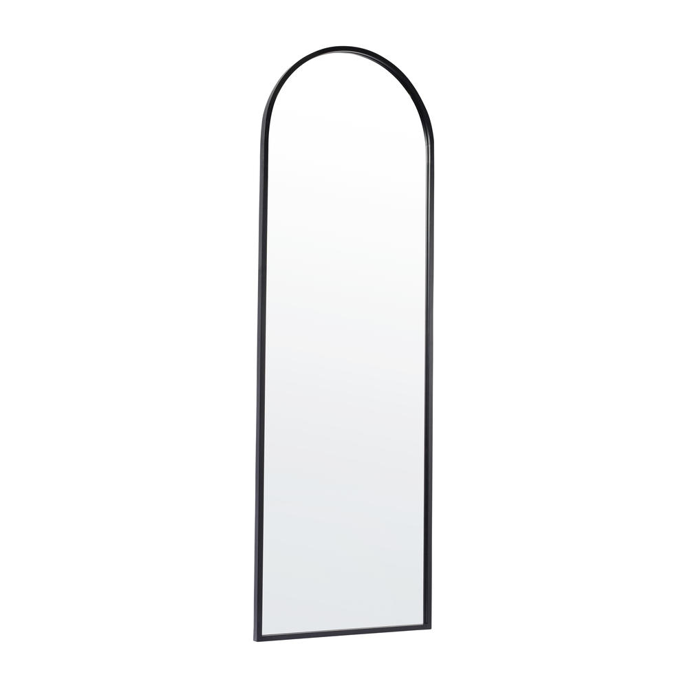 HBCY Creations Full Floor Length Arched Mirror with Slim Black Metal Frame- 22" x 65"