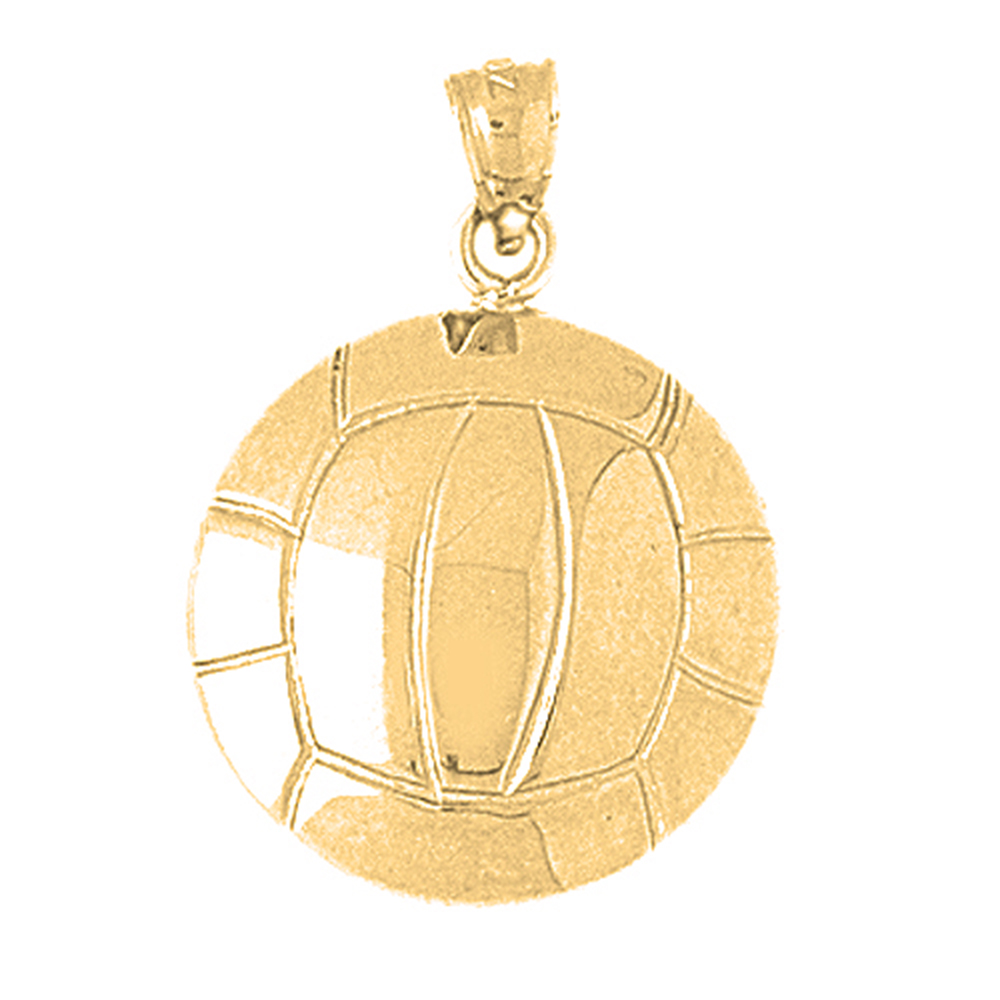 Jewels Obsession 10K Yellow Gold 27mm Volleyball Pendant