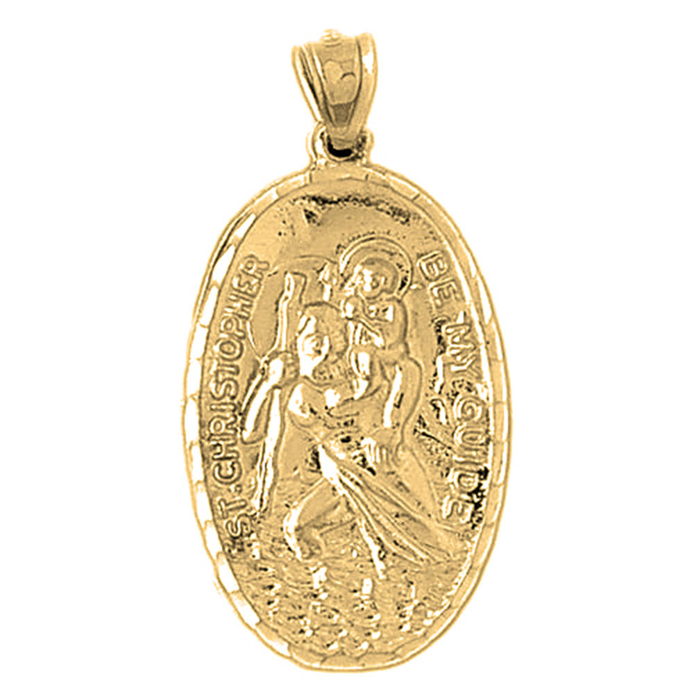 Jewels Obsession 10K Yellow Gold 40mm St. Christopher Pendant