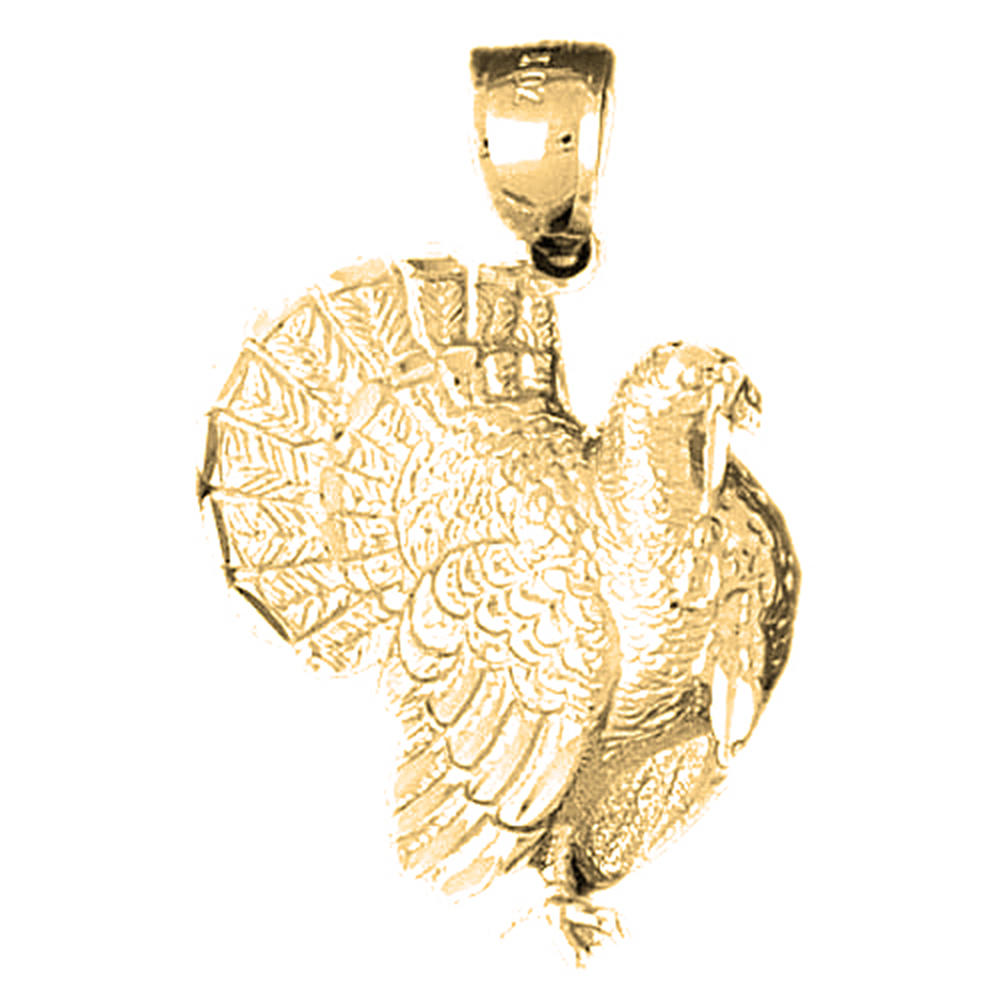 Jewels Obsession 14K Yellow Gold 35mm Turkey Pendant