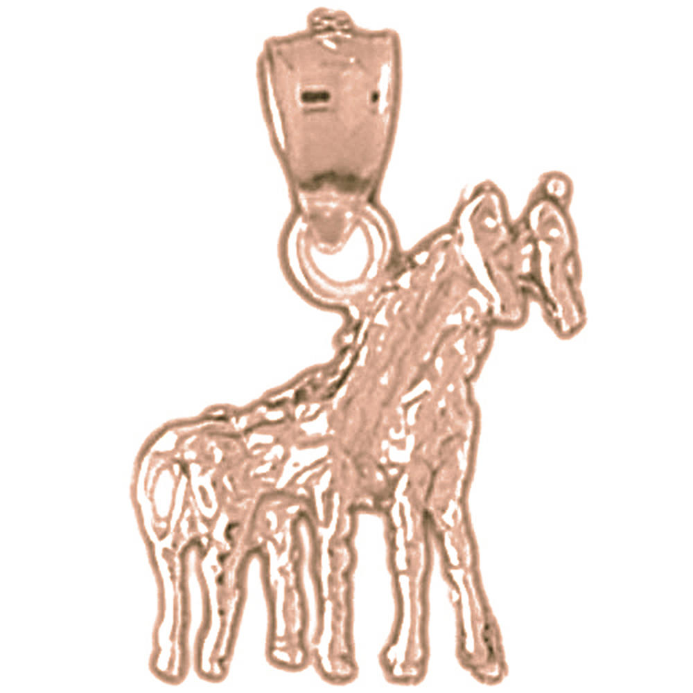 Jewels Obsession 14K Rose Gold 19mm Giraffe Pendant