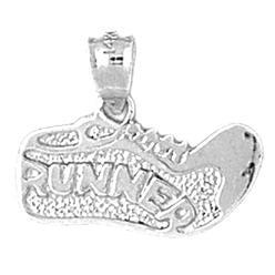 Jewels Obsession 14K White Gold 16mm Tennis Shoes Pendant