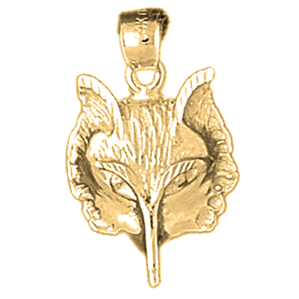 Jewels Obsession 18K Yellow Gold 24mm Wolf Pendant