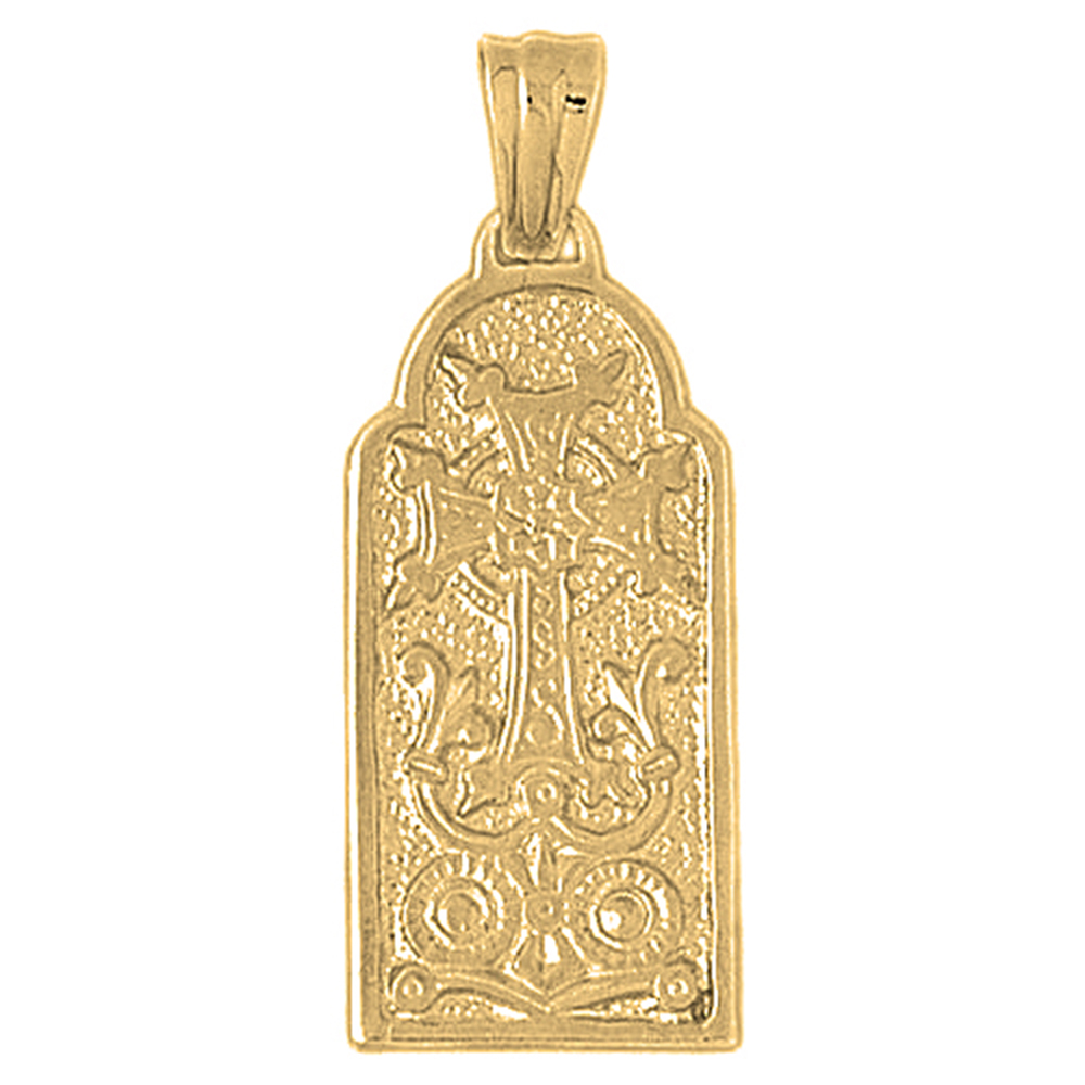 Jewels Obsession 10K Yellow Gold 40mm Armenian Cross Pendant
