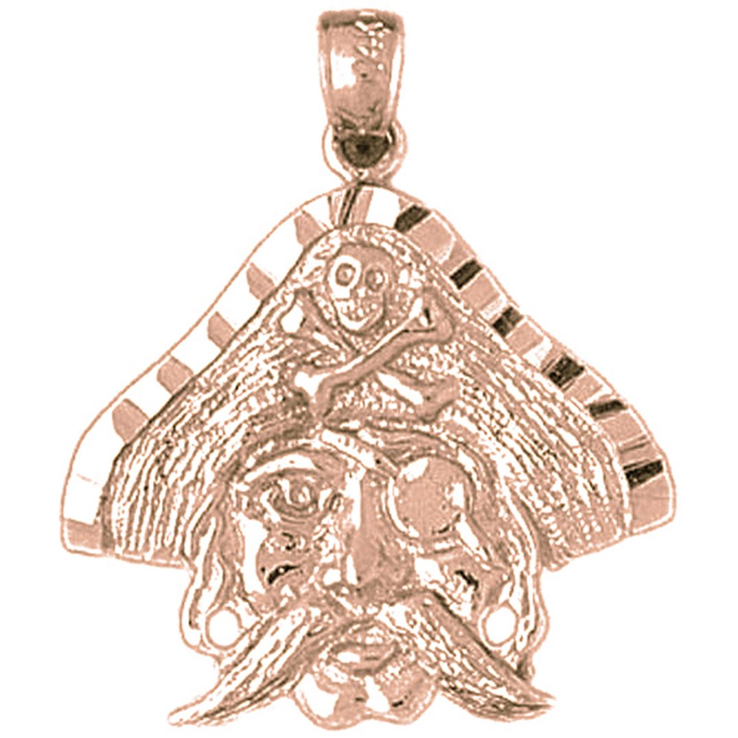 Jewels Obsession 14K Rose Gold 27mm Pirate Pendant