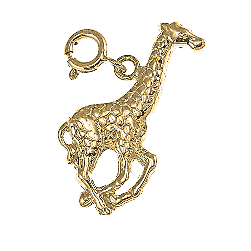Jewels Obsession 14K Yellow Gold 22mm Giraffe Pendant