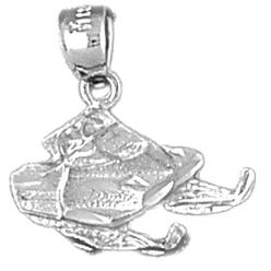 Jewels Obsession 14K White Gold 18mm Snow Mobile Pendant